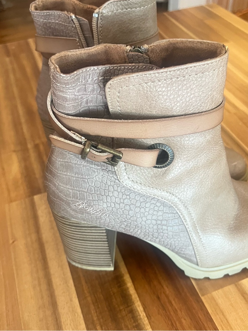 Blowfish Chunky Heel Ankle Boots in Taupe - Picture 5 of 11